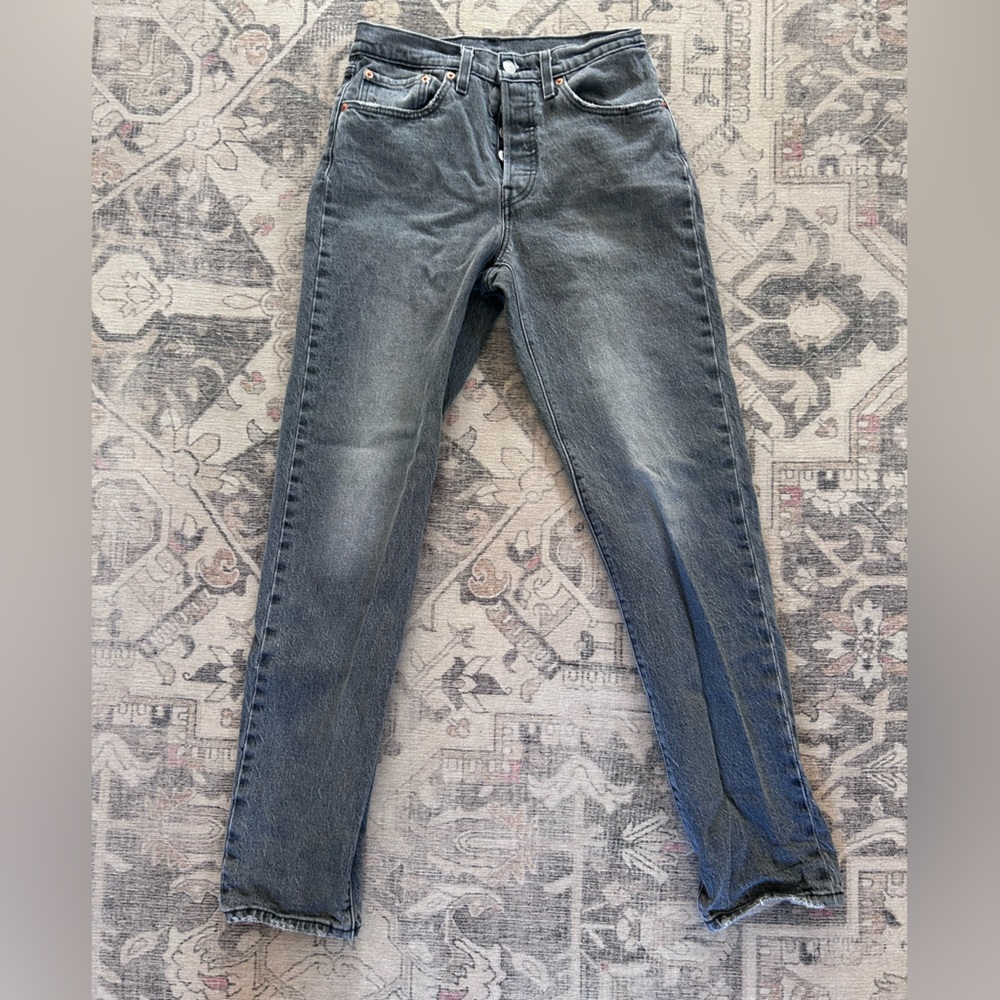 Black Levi’s 501’s Button Fly High Rise Jeans